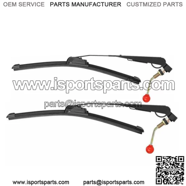 2PCS Manual Hand Operated Windshield Wiper Universal for Polaris RZR XP Can Am (For: More than one vehicle)